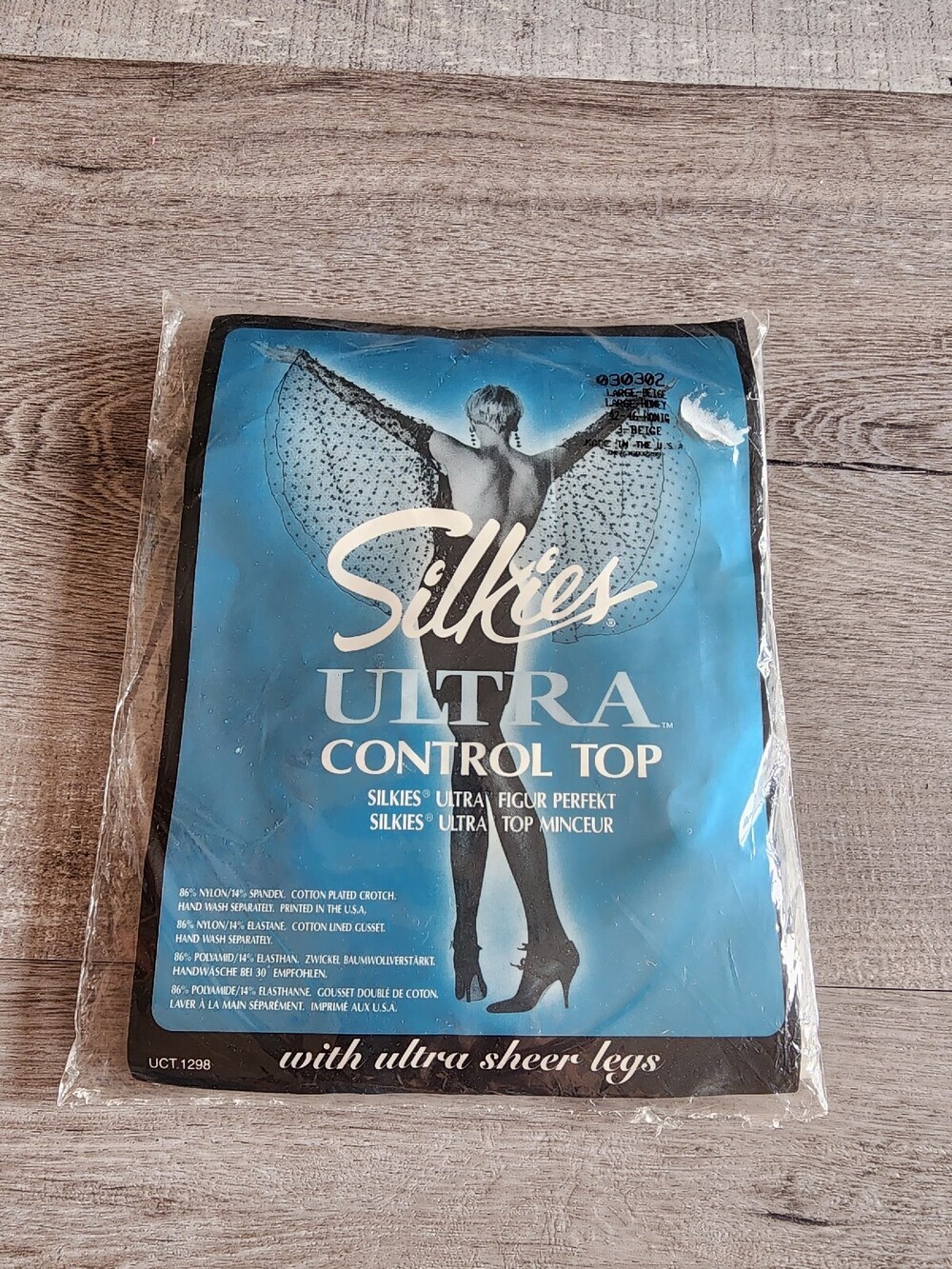 Silkies Ultra Sheer Legs Control Top Pantyhose Honey Beige Size Large Vintage